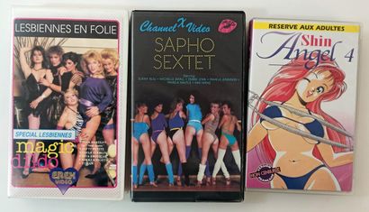 null VHS. 50 cassettes. Vision d'ecstase, Oh my gode, Vices extrêmes, Agence Lolita,...