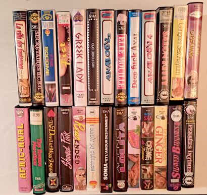 null VHS. 50 cassettes. Vision d'ecstase, Oh my gode, Vices extrêmes, Agence Lolita,...