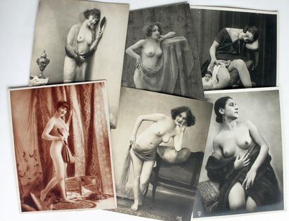 null Éditions LÉA et PC. Études de nu, lingerie, vers 1925. 6 épreuves argentiques...