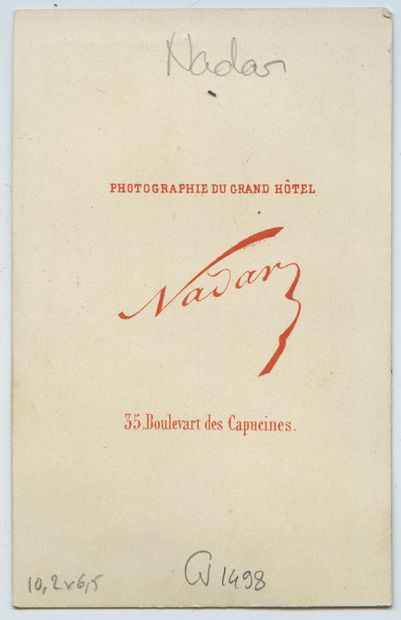 null Félix NADAR (1820-1910), photographer. Vintage print on albumen paper, business...
