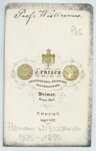 null 
Hermann WISLICENUS (1825-1899), peintre allemand. Épreuve d'époque sur papier...