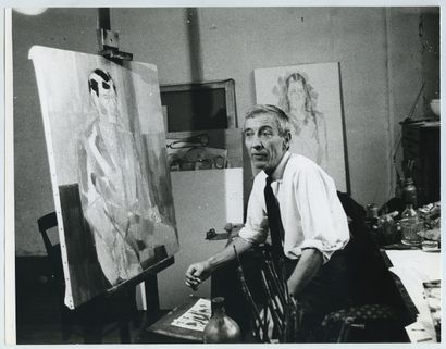 null Daniel RAVEL (1915-2002), peintre. Épreuve argentique d'époque, 18 x 23 cm....