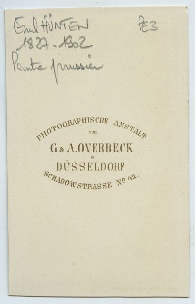 null 
Emil HUTEN (1827-1902), peintre prussien. Épreuve d'époque sur papier albuminé,...