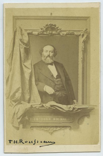 null Théodore ROUSSEAU (1812-1868), French painter. Vintage silver print, 10,5 x...