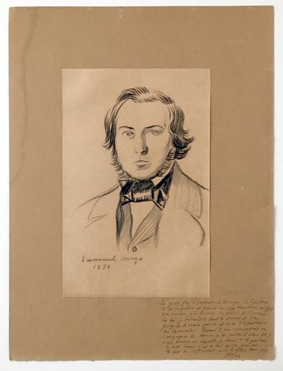 null Ferdinand BAC (1859-1952). Emmanuel ARAGO, 1851 [circa 1900]. Pencil drawing,...