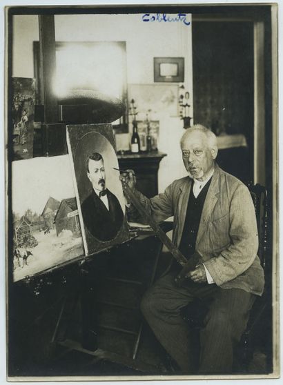 null George William COBLENTZ (1896-1973), painter. Vintage silver print, 18 x 13...