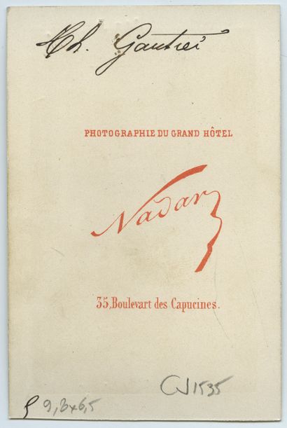 null Théophile GAUTIER (1811-1872), poète, romancier et critique d'art. Épreuve d'époque...