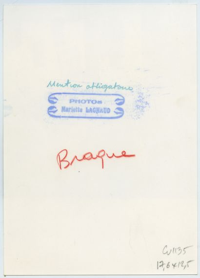 null Georges BRAQUE (1882-1963), peintre, sculpteur et graveur. Épreuve argentique...