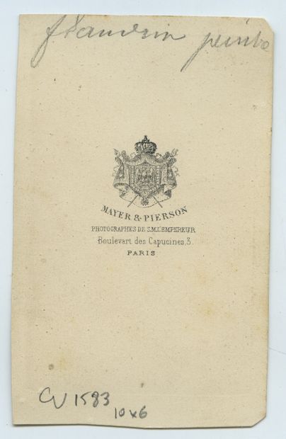 null Hippolyte FLANDRIN (1809-1864), painter. Vintage print on albumen paper, business...