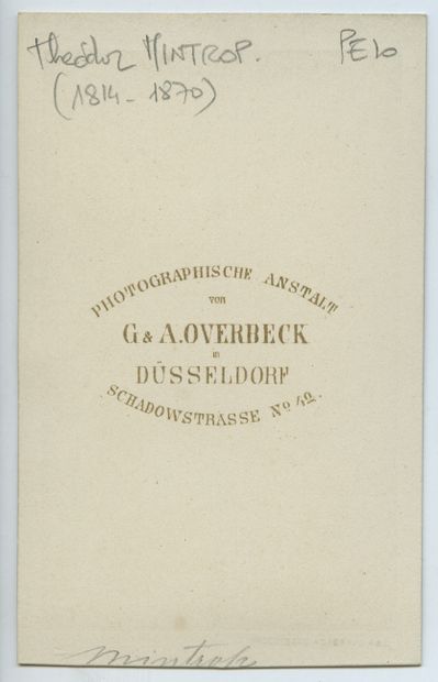  Théodor MINTROP (1814-1870), peintre prussien. Épreuve d'époque sur papier albuminé,...