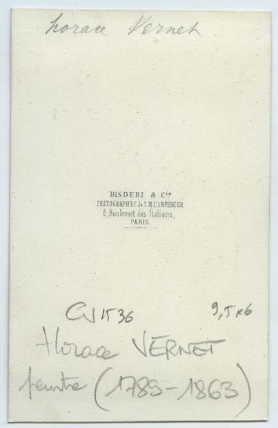 null Horace VERNET (1789-1863), painter. Vintage print on albumen paper, business...