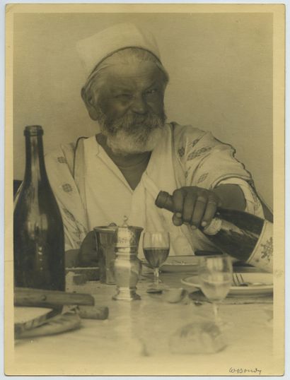null Odilon ROCHE (1868-1947), peintre aquarelliste. Épreuve argentique d'époque,...