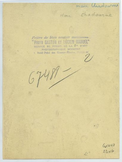 null Marc CHADOURNE (1895-1975), writer. Vintage silver print, 23 x 17 cm. Stamp...