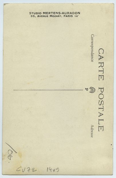 null Tristan DERÈME (1889-1941), poet. Vintage silver print on postcard marked Studio...