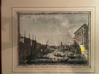 null [VENISE] Ensemble de 6 Gravures sur Venise d'après Canaletto gravé par G. Lerau...