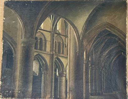 null Ecole française du XIXeme siècle 

Eglise néo-gothique de Somsois dans la Marne...