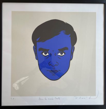FLOC'H (né en 1956) 
Yves Klein en bleu,...