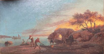 null Ludwig Lang (act.c.1860)

Deux vues de bord de mer

Paire d'huiles sur toile

Signés...