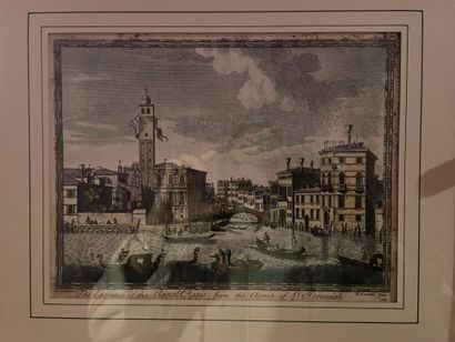null [VENISE] Ensemble de 6 Gravures sur Venise d'après Canaletto gravé par G. Lerau...