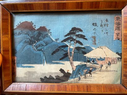 null Japon

Lot de trois gravures de Paysages de montagnes et randonneurs, encadrées...