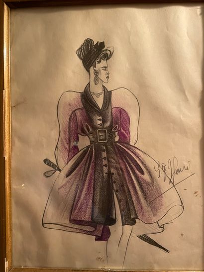 null 
Poppy Moreni (?) Dessin d'une robe de la collection de l'été 1986 




Crayon...