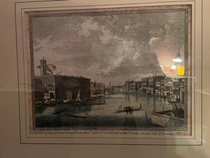 null [VENISE] Ensemble de 6 Gravures sur Venise d'après Canaletto gravé par G. Lerau...