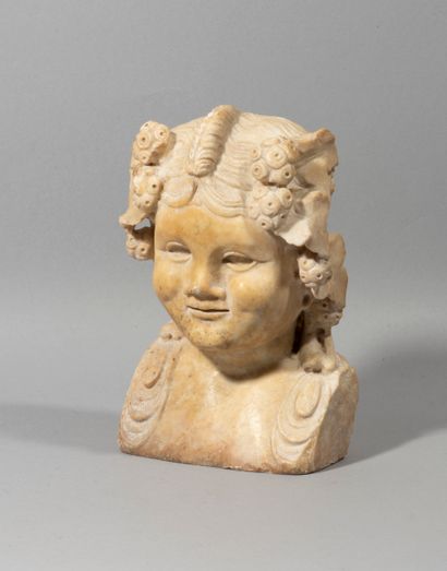 Buste de Bacchus enfant en hermès 
marbre...