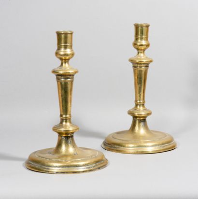 null Pair of candlesticks decorated with

bronze mantling

French work from the end...