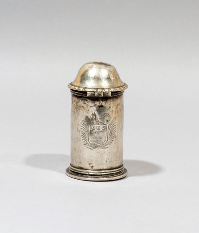 null Ampulla with holy chrème in silver, with the arms of a

prelate probably of...