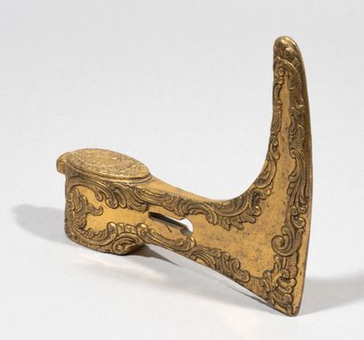 null Head of a ceremonial axe on the model of a Saxon miner's axe in cast and gilded...