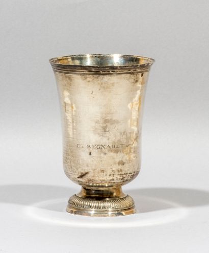 null Timbale on a gadrooned foot

engraved "C Regnault

Paris, 1785-1787, goldsmith...