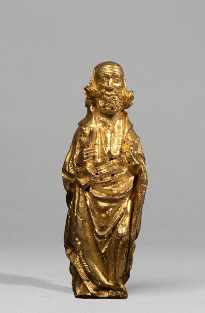 Saint Pierre en bronze ciselé et doré, fonte...