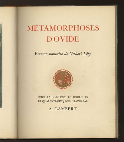 null OVIDE - André LAMBERT. Métamorphoses d'Ovide. Version nouvelle de Gilbert Lély....