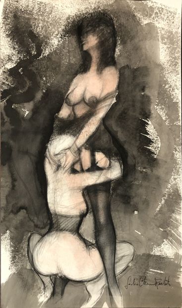 null POLAND. Sacha CHIMKEVITCH (1920-2006). Erotic scenes, circa 1980. 8 mixed media...