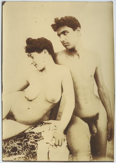 null VON GLOEDEN, GALDI. Études de nus masculins, vers 1930. 17 contretypes argentiques...