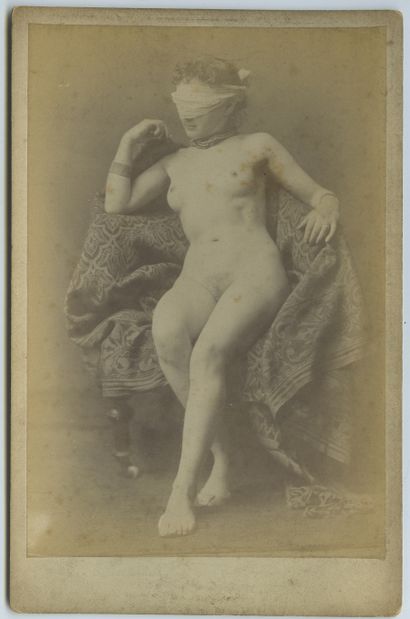 null [Unidentified Photographer]. Nude studies without face, circa 1890. 15 silver...