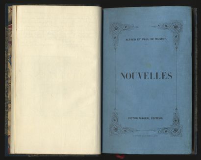 null [EXAMPLE WITH A LETTER] Alfred and Paul de MUSSET. Nouvelles. Paris, Victor...