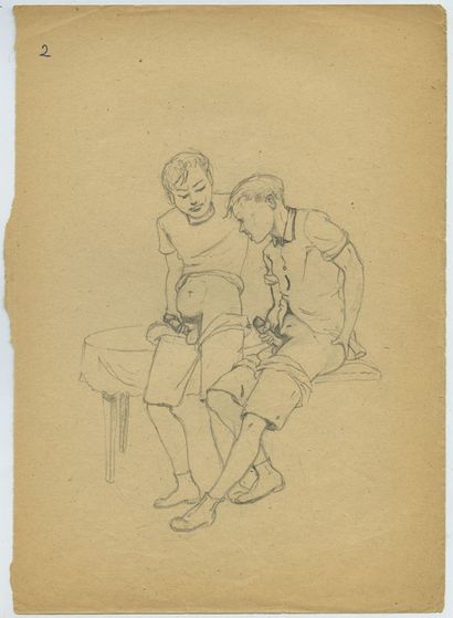 null 
MALE [Unidentified Hungarian Artist]. Complicities, circa 1950. 19 pencil drawings,...
