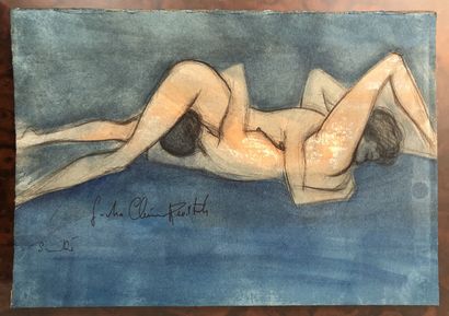 null POLAND. Sacha CHIMKEVITCH (1920-2006). Erotic scenes, circa 1980. 8 mixed media...