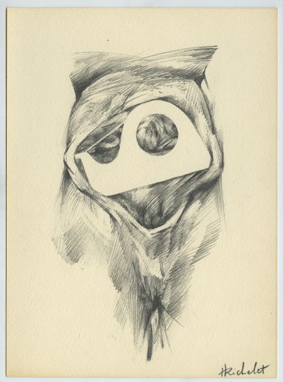 null Henri RICHELET. Foufounes and tools, circa 2010. 22 pencil drawings, 19 x 14...