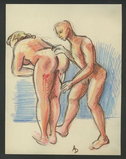 null 
[Artistes non identifiés]. Scènes de flagellation et divers, vers 1930. Album...