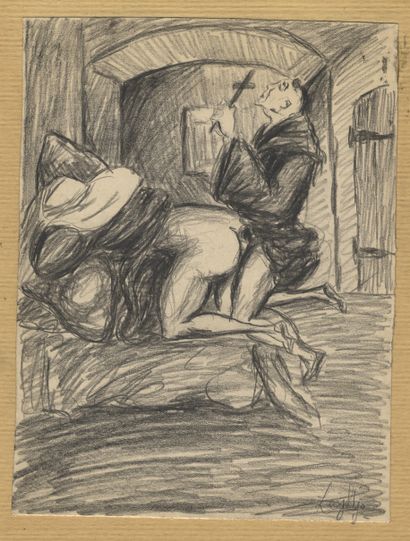 null Mitja LEYTHO. Stunden der Erbauung [Hours of Lust], ca. 1940. 7 original drawings...