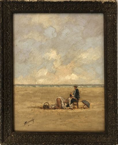 null BARDY. Delicacies at the beach, second half of the 20th century. Oil on cardboard,...