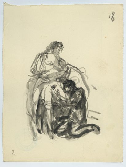 null RUSSIE. Serge IVANOFF (1893-1983). L'Amour au Second Empire, vers 1930. 20 dessins...