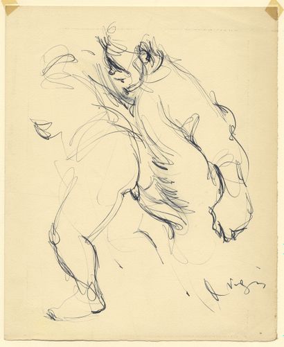 null Sylvain VIGNY (1903-1970). Erotic scenes, around 1950. 8 ink drawings and 1...