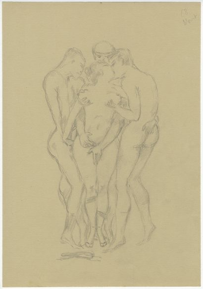 null [Jean MORISOT (1899-1967)] Jean de SAUTEVAL. Scenes of genre, 1930-1960. 7 pencil...