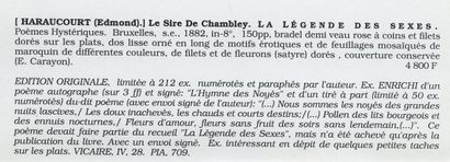 null [ENRICHI D'UN POÈME AUTOGRAPHE MANUSCRIT]. [Edmond HARAUCOURT] Le Sire de CHAMBLEY....