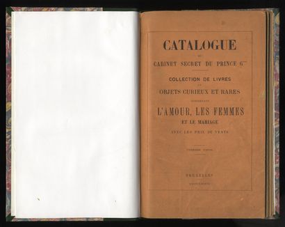 null LE GALITZIN. [Gustave LEHEC]. Catalogue du Cabinet secret du Prince G***. Collection...