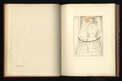 null Paul VERLAINE. Les Amies, Filles. Le Livre, Paris, 1921. In-4, red half-maroquin...