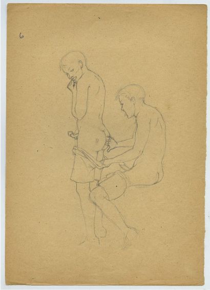 null 
MALE [Unidentified Hungarian Artist]. Complicities, circa 1950. 19 pencil drawings,...